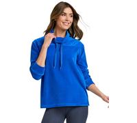 Amber Ladies Funnel Neck Velour Sweatshirt, Soft Cosy with Drawcord Neck & Side Split Hem | Warm Winterwear