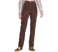 Amber Ladies Jeans with Elasticated Back Waist Jeans for Women Stretch Cord Chocolate 14 Short