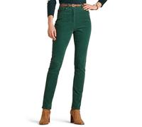 Amber Ladies Jeans with Elasticated Back Waist Jeans for Women Stretch Cord Green 18 Short
