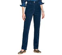 Amber Ladies Jeans with Elasticated Back Waist Jeans for Women Stretch Cord Navy 14 Extra Short