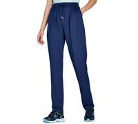 Amber Ladies Jersey Pleat Front Trouser - Supersoft Pull-On Viscose Jersey Trousers with Elastic Waist, Pleat Detail & Tie Accent Navy 16 Short