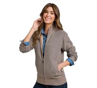 Amber Ladies Knitted Fleece Lined Zip Cardigan with Faux Fur Inner, Long Sleeve Outerwear (Sizes 10-26) Natural 16-18
