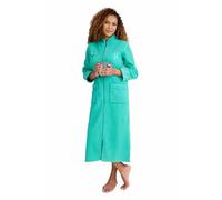 Amber Ladies Knitted Zip Dressing Gown Embroidered Fleece Robe