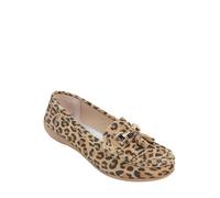 Amber Ladies Leopard Print Leather Loafers with Cushioned Insole, Flexible Sole in Breathable Genuine Leather Leopard 6
