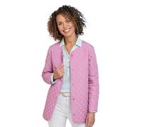 Amber Ladies Lightweight Showerproof Diamond Quilted Collarless Jacket with Stud Fastening & Side Seam Pockets Mauve 10