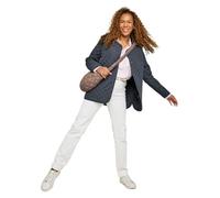 Amber Ladies Lightweight Showerproof Diamond Quilted Collarless Jacket with Stud Fastening & Side Seam Pockets Navy 16