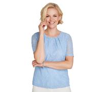 Amber Ladies Luxury Jersey-Lined Short Sleeve Lace Top with Pleated Detail