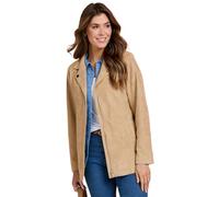 Amber Ladies Mock Suede Biker Jacket, Soft Faux Suede Zip Jacket with Studded Lapel, Front Pockets & Full Lining, Blue or Stone, Approx. 27.5" Length, Sizes 10-20 Stone 10