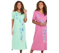 Amber Ladies Pack of 2 Nightdresses for Women, Soft, Short Sleeve Nighties