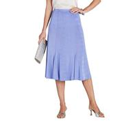 Amber Ladies Panelled Slinky Skirt Stretchy Jersey Fabric & Elasticated Waistband Lavender 12