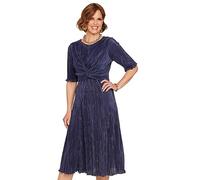 Amber Ladies Plisse Twist Front Dress Navy 14