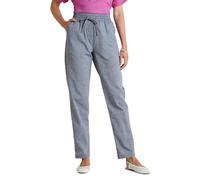 Amber Ladies Pull-On Linen-Look Trousers, Lightweight Cotton Linen-Effect Fabric with Elasticated Waist & Side Pockets, Summer Casual Fit, Light Khaki or Denim Denim 14 Short