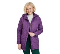 Amber Ladies Quilted Water-Resistant Jacket with Detachable Hood Adjustable Cuffs & Secure Pockets Damson 10