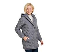Amber Ladies Quilted Water-Resistant Jacket with Detachable Hood Adjustable Cuffs & Secure Pockets Grey 20