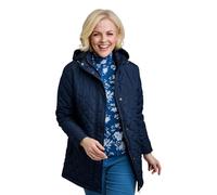 Amber Ladies Quilted Water-Resistant Jacket with Detachable Hood Adjustable Cuffs & Secure Pockets Navy 20