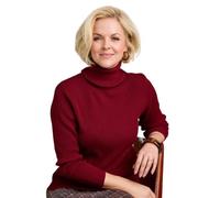 Amber Ladies Rib Knit Roll Neck Jumper Sweater Warm, Long Sleeve, Soft Acrylic Turtleneck Knitwear