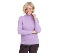 Amber Ladies Rib Knit Roll Neck Jumper Sweater Warm, Long Sleeve, Soft Acrylic Turtleneck Knitwear Lavender M-L