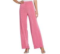 Amber Ladies Slinky Wide Leg Trouser Stretch Jersey Fabric with Elasticated Waist Rose 18 Short