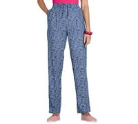 Amber Ladies Viscose Print Trousers with Elasticated Drawcord Waist Slate Flower 10 Short