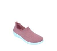 Amber Ladies Wide EE Fit Slip On Shoes Knit Fabric Trainers with Flexisole