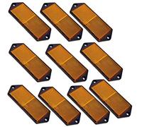 Amber Large Rectangular Side Reflector Pack of 10 Trailer Fence Gate Post TR067