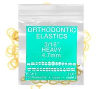 Amber Latex 100 counts, Intraoral Elastic Bands Orthodontic Elastics Dental Rubber Bands Made in US Heavy 3/16'', Amber Latex