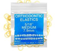 Amber Latex 100 counts, Intraoral Elastic Bands Orthodontic Elastics Dental Rubber Bands Made in US Medium 5/16'', Amber Latex