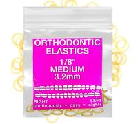 Amber Latex 100 counts, Intraoral Elastic Bands Orthodontic Elastics Dental Rubber Bands Made in US Medium 1/8'', Amber Latex