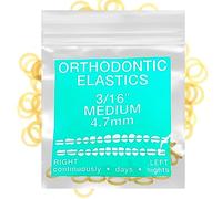 Amber Latex 100 counts, Intraoral Elastic Bands Orthodontic Elastics Dental Rubber Bands Made in US Medium 3/16'', Amber Latex
