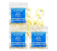 Amber Latex 3 Packs 300 counts 5/16inch (8mm) Heavy (6.5oz) Intraoral Elastic Bands Unimedic Orthodontic Elastics Dental Rubber Bands Made in US (HEAVY, 5/16inch, 8mm)