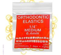 Amber Latex100 counts, Intraoral Elastic Bands Orthodontic Elastics Dental Rubber Bands Made in US Medium 1/4'', Amber Latex