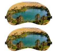 Amber Leaves on The Ground Anti-Mite Breathable Fabric Eye Cover with Adjustable Hook-and-Loop Strap