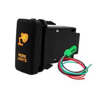 Amber Led Light 12V Car Push Button Switch Winch A/C ON OFF For Toyota 4Runner Tacoma Land Cruiser Reiz Hilux Prado FJ Cruiser(Work Lights)