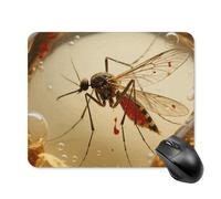 Amber Mosquito Fossil Mouse Pad Square Laptop Mouse Mat Cute Computer Mousepad Keyboard Pad Non-Slip Desk Pads for Gaming Office Work Home 20 * 25cm