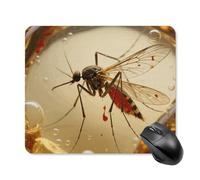 Amber Mosquito Fossil Mouse Pad Square Laptop Mouse Mat Cute Computer Mousepad Keyboard Pad Non-Slip Desk Pads for Gaming Office Work Home 25 * 30cm