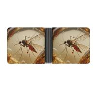 Amber Mosquito Fossil Wallet for Men Bifold Rfid Blocking Slim Money Clip Front Pocket Wallet Card Holder