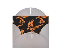 Amber Orange Eagle Print Shimmer Blank Greeting Cards with Envelopes, Elegant DIY Invitations,Thank You Notes