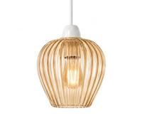 Amber Ribbed Glass Lamp Shade, 14cm Height x 8cm Width