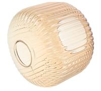 Amber Ribbed Glass Lamp Shade for E26 E27 Pendant Lights | Vintage Lantern Style, Easy to Clean Glass, Even Glow, Living Room Decor, Warm Ambience