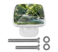 Amber Skies at TwilightRound Corner Square Drawer Pulls,Stainless Steel Cabinet Handles, Matte Black Furniture Knobs