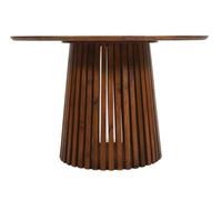 Amber Slatted Mango Wood 4 Seater Round Dining Table