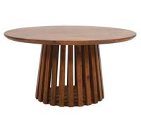 Amber Slatted Mango Wood Round Coffee Table