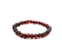 amber-us Baltic Amber Bracelet on Elastic Band | Multiple Colours | Made from Natural Authentic Round Amber Beads | Amber Bracelet
