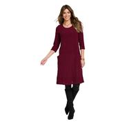 Amber Women's Boucle A-Line Pocket Dress - Soft Textured Winter Dress with in Dark Red | Size: 18 Amber Dark Red 18