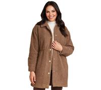 Amber Women's Boucle Popper Fastening Lined Jacket in Natural | Size: 16 Amber Natural 16