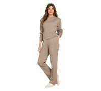 Amber Women's Cable Design Lounge Suit in Light Brown | Size: 12-14 Amber Light Brown 12-14