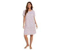 Amber Women's Ditsy Floral Short Sleeve Nightdress in Pink | Size: 10-12 Amber Pink 10-12