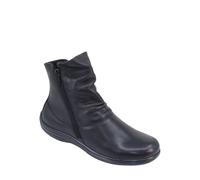 Amber Women's EE Fit Twin Zip Slouch Leather Boot with Thermal Fleece Lining, Easy in Black | Size: 7 Amber Black 7