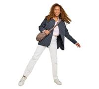 Amber Ladies Lightweight Showerproof Diamond Quilted Collarless Jacket with Stud Fastening & Side Seam Pockets Navy 18