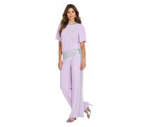 Amber Women's Sequin Trim 2-Piece Jersey Lounge Suit - Elegant Soft Stretch Set in Lilac | Size: 20 Amber Lilac 20